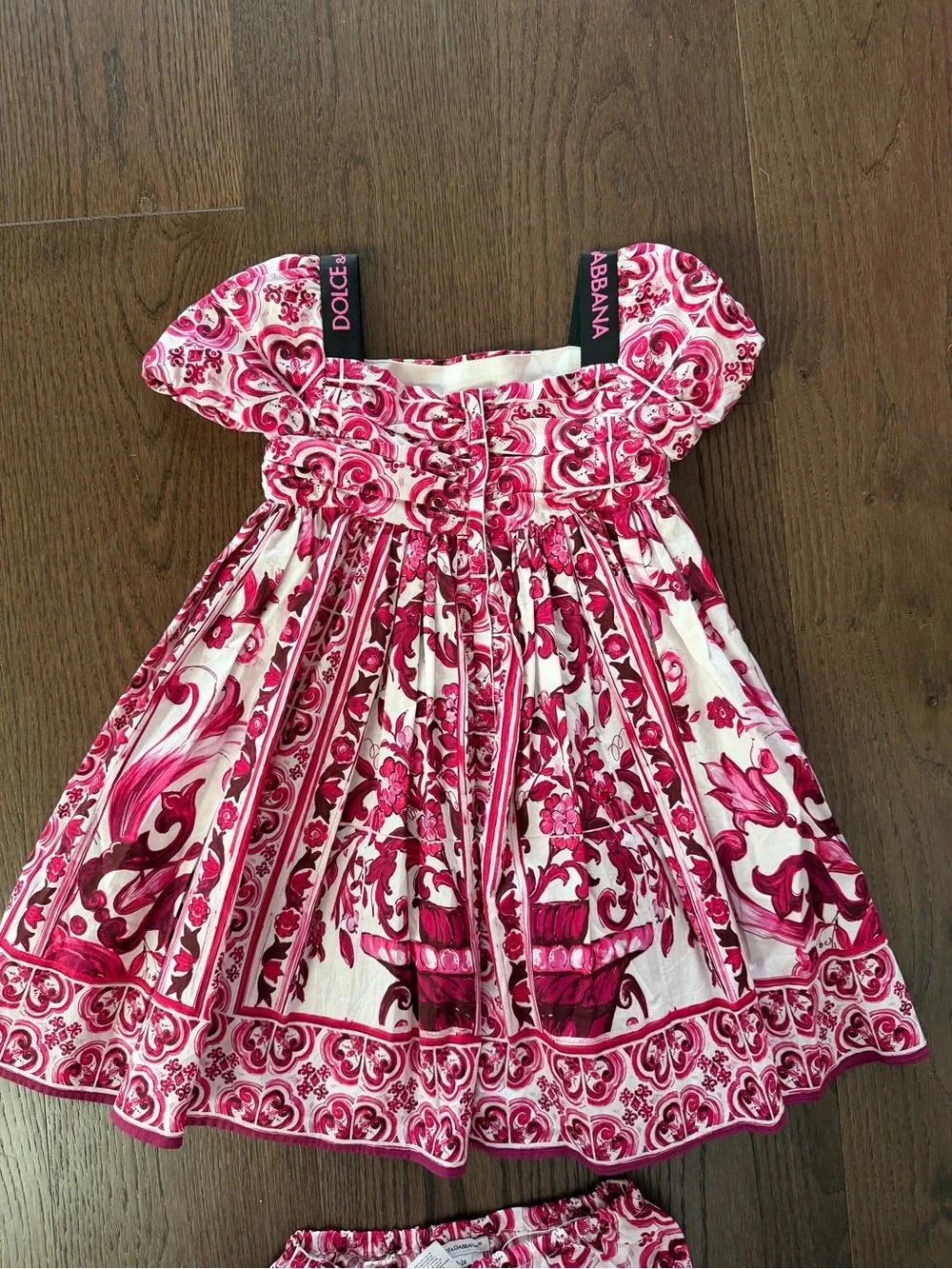 Dolce & Gabbana Pink and White Floral Dress with Bloomers